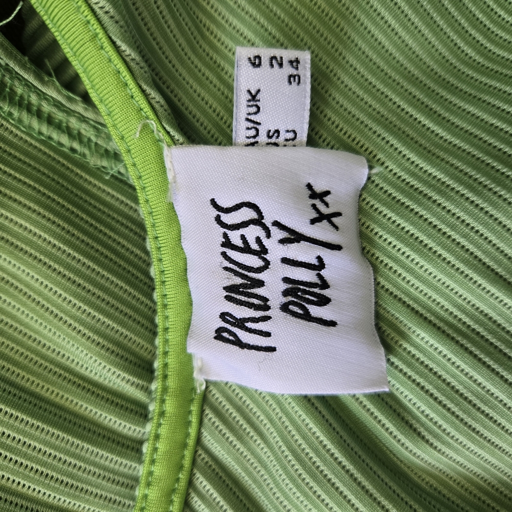 Green Lace-Up Ribbed Top - Picture 5 of 6